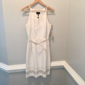 NWT!  Laundry Shelli Segal White Halter Dress 10